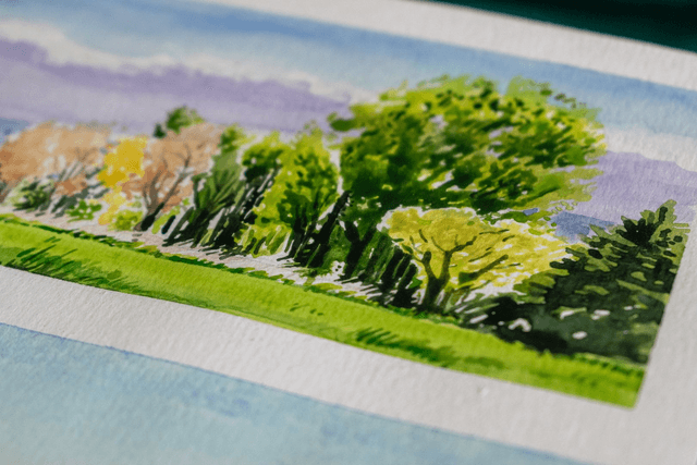 Automne à Entraigues - Aquarelle - 21 x 29.7 cm