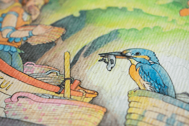 La rivière d'Aeky - Aquarelle - 21 x 29.7 cm